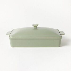 Figmint - 4qt Stoneware Rectangle Baking Dish with Lid Sage  Green